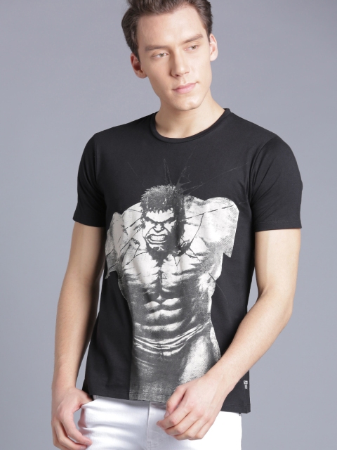 

Kook N Keech Marvel Men Black Printed Round Neck T-shirt