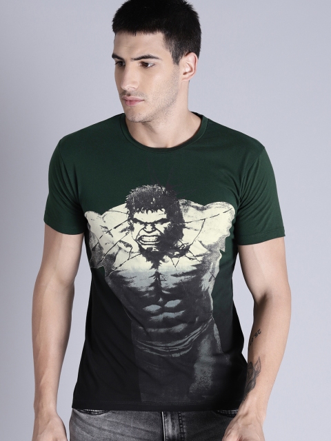 

Kook N Keech Marvel Men Green Printed Round Neck T-shirt
