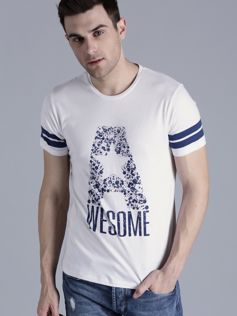 

Kook N Keech Disney Men White Printed Round Neck T-shirt