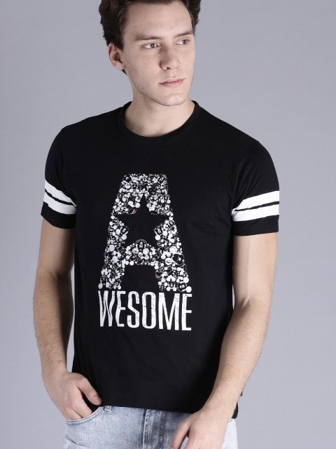 

Kook N Keech Disney Men Black Printed Round Neck T-shirt