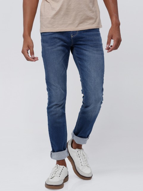 

Splash Men Navy Blue Regular Fit Mid-Rise Clean Look Stretchable Jeans