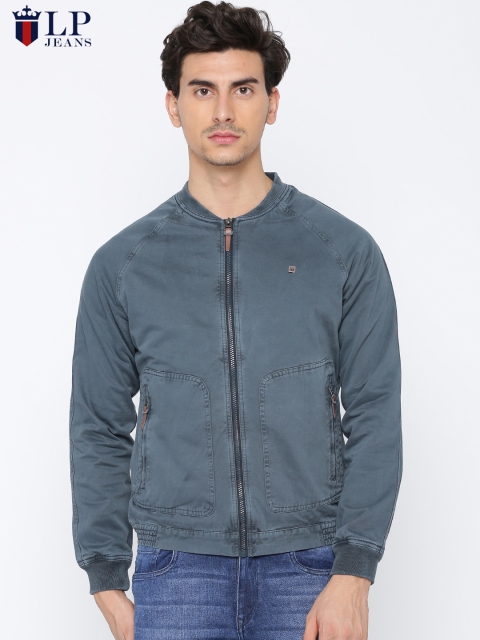 

Louis Philippe Jeans Men Blue Solid Bomber Jacket