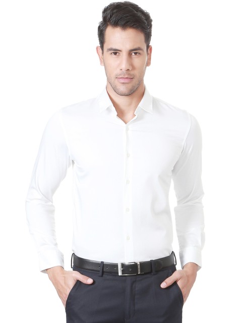 

Peter England Casuals Men White Slim Fit Solid Formal Shirt