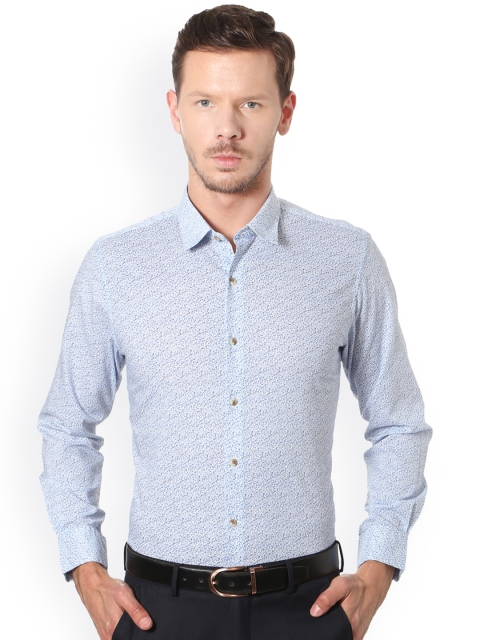 

Peter England Casuals Men Blue Slim Fit Printed Smart Casual Shirt