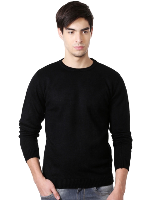 

Peter England Men Black Solid Sweater