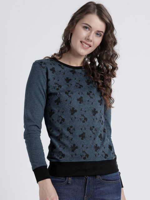 

Splash Women Navy Mickey Mouse Print Sweatshirt, Navy blue