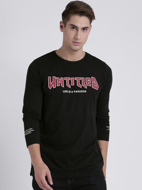 

Splash Men Black Printed Round Neck T-shirt