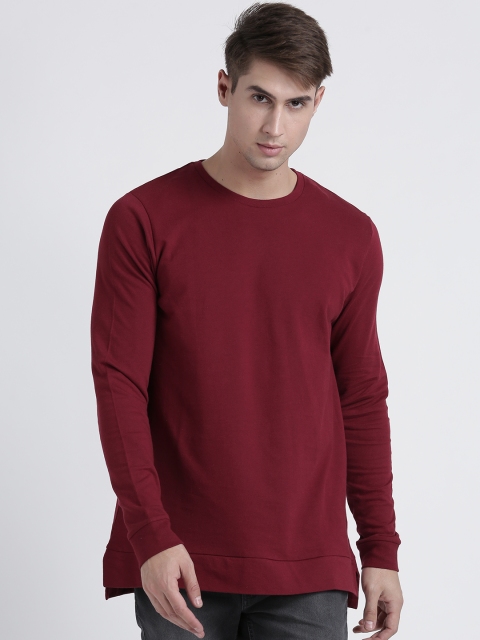 

Splash Men Maroon Solid Round Neck T-shirt