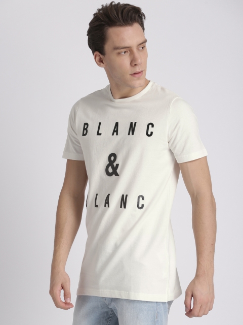 

Splash Men White Printed Round Neck T-shirt