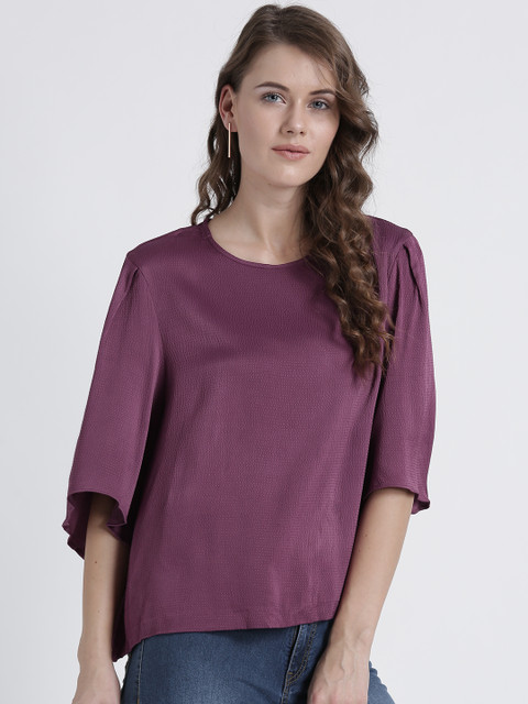 

Splash Women Purple Self Design Top