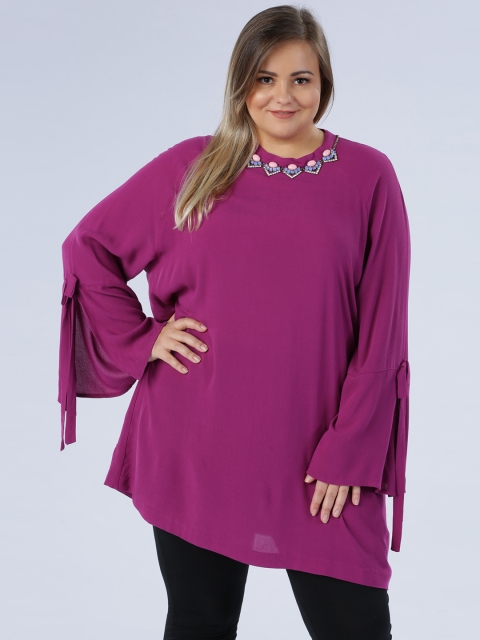 

Splash Women Purple Solid A-Line Top