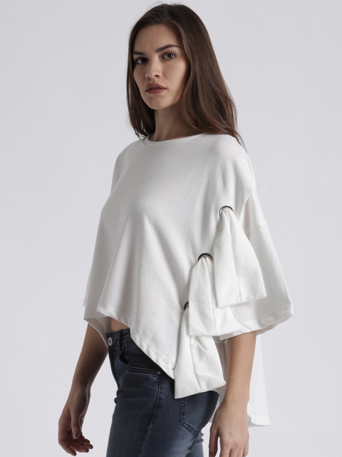 

Splash Women White Solid Boxy Top