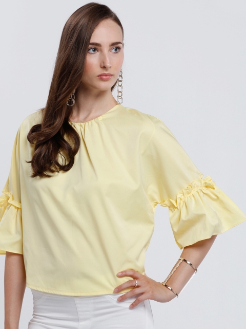 

Splash Women Yellow Solid Styled Back Top