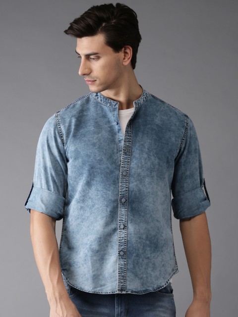 

HERE&NOW Men Blue Regular Fit Faded Casual Shirt