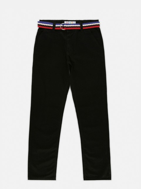 

POPPERS by Pantaloons Boys Black Regular Fit Solid Chinos