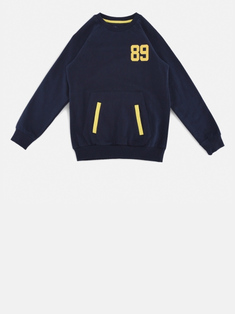 

POPPERS by Pantaloons Boys Navy Blue Solid Sweatshirt