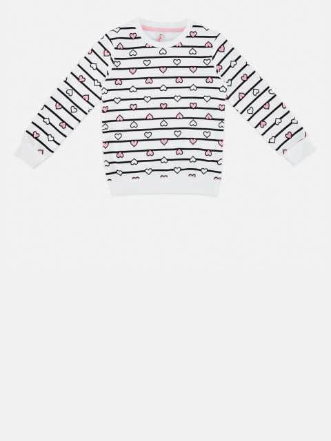 

CHALK by Pantaloons Girls White & Black Striped Printed Sweatshirt