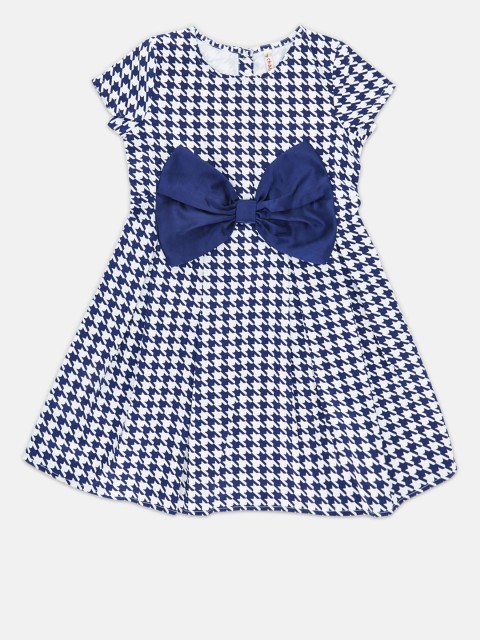 

CHALK by Pantaloons Girls Navy Blue & White Printed A-Line Dress