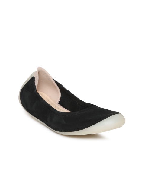 

Clarks Women Black Solid Joely Jazz Nubuck Leather Ballerinas