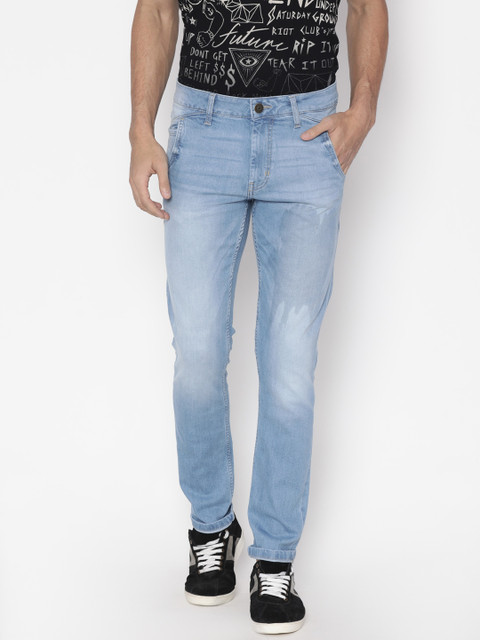 

Slub Men Blue Skinny Fit Mid-Rise Clean Look Stretchable Jeans