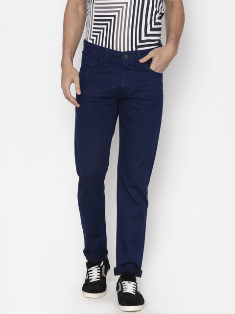 

Slub Men Navy Blue Slim Fit Mid-Rise Clean Look Jeans