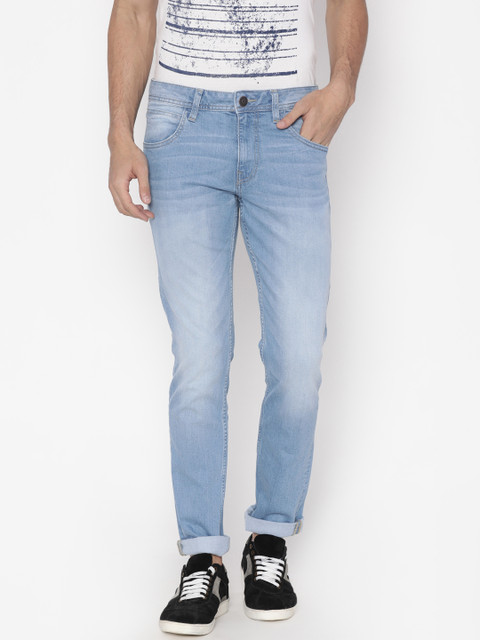 

Slub Men Blue Skinny Fit Mid-Rise Clean Look Stretchable Jeans