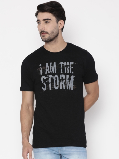 

Slub Men Black Printed Round Neck T-shirt