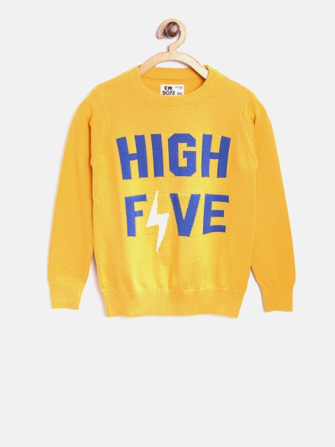 

Flying Machine Boys Mustard Yellow & Blue Printed Sweater