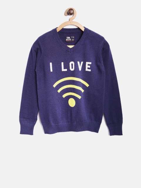 

Flying Machine Boys Blue & Yellow Printed Sweater