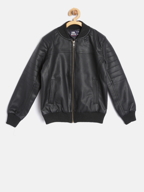 

Flying Machine Boys Black Solid Bomber Jacket