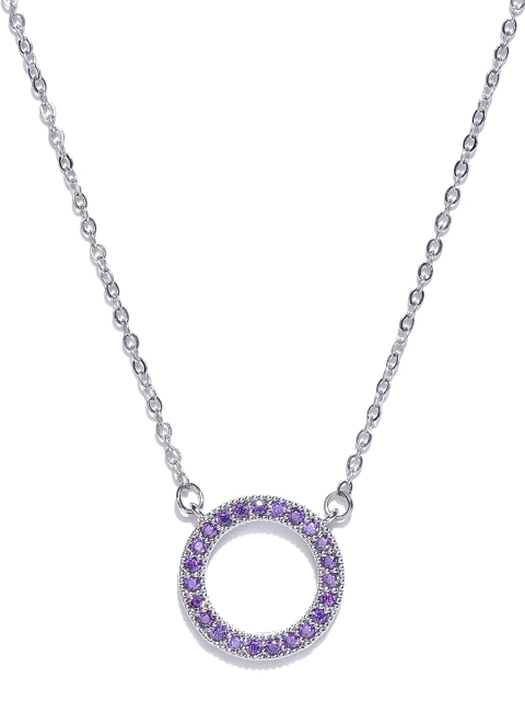 

Jewels Galaxy Purple & Silver-Toned Necklace