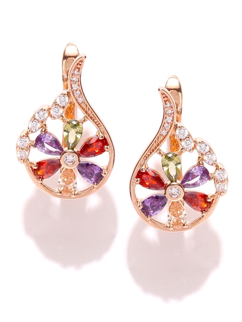 

Jewels Galaxy Multicoloured Rose Gold-Plated Handcrafted Contemporary Studs, Multi