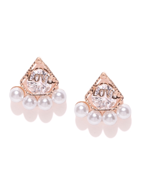 

Jewels Galaxy Rose Gold-Plated Handcrafted Contemporary Studs