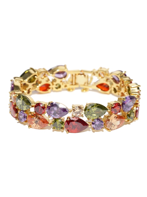 

Jewels Galaxy Multicoloured Rose Gold-Plated Handcrafted Link Bracelet, Multi