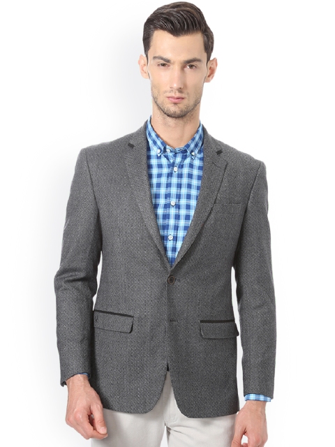 

Allen Solly Grey Self-Design Single-Breasted Slim Fit Blazer