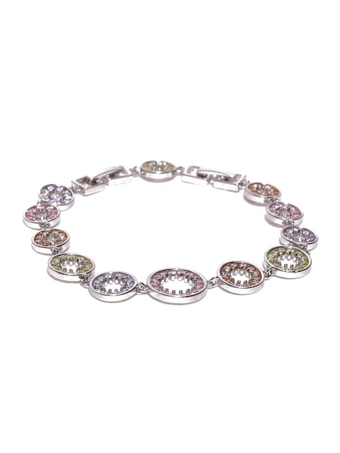 

Jewels Galaxy Multicoloured Platinum-Plated Handcrafted Bracelet, Multi