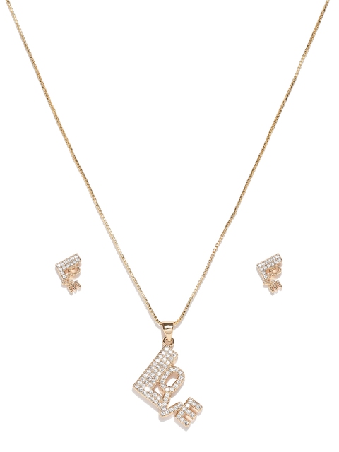 

Jewels Galaxy Gold-Toned Stone-Studded Jewellery Set