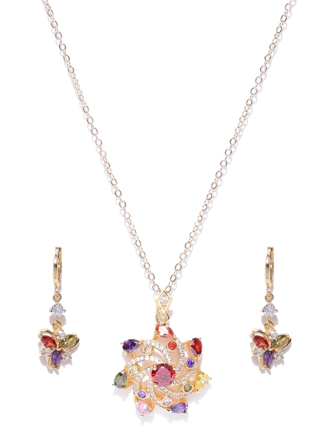 

Jewels Galaxy Gold-Plated CZ Stone-Studded Jewellery Set