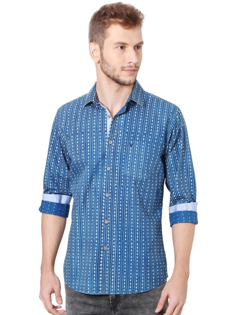 

Allen Solly Men Blue Slim Fit Printed Casual Shirt