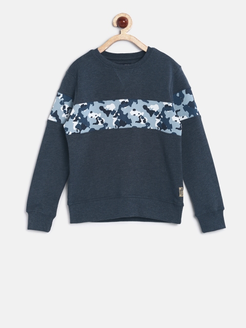 

Flying Machine Boys Navy Blue Printed Sweatshirt