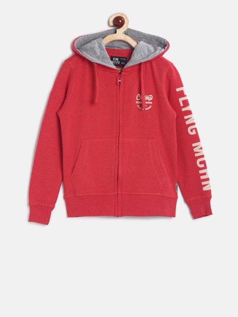 

Flying Machine Boys Coral Printed Hooded Sweatshirt