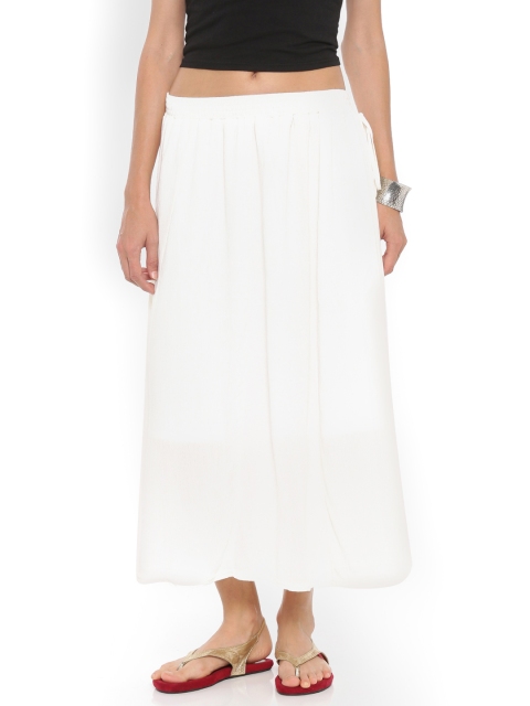 

De Moza White Maxi Flared Skirt