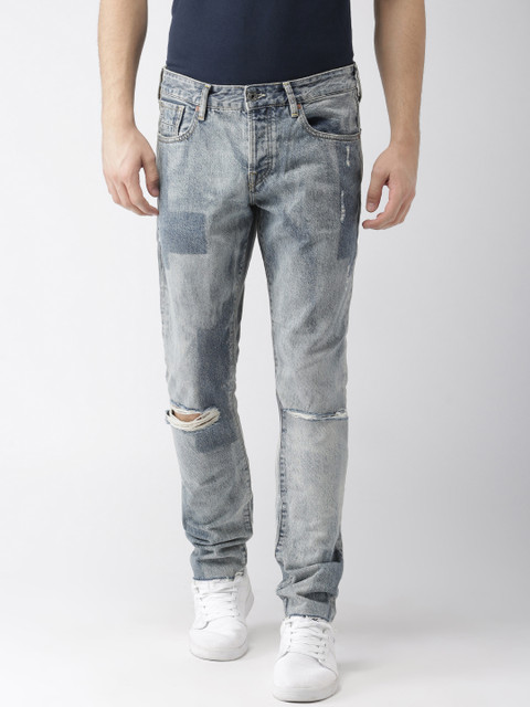 

Scotch & Soda Men Blue Regular Fit Mid-Rise Mildly Distressed Jeans