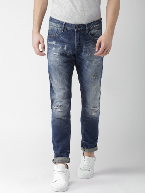 

Scotch & Soda Men Blue Slim Fit Mid-Rise Mildly Distressed Stretchable Jeans