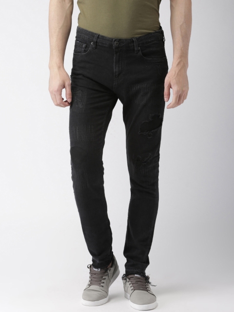 

Scotch & Soda Men Black Slim Fit Mid-Rise Mildly Distressed Stretchable Jeans