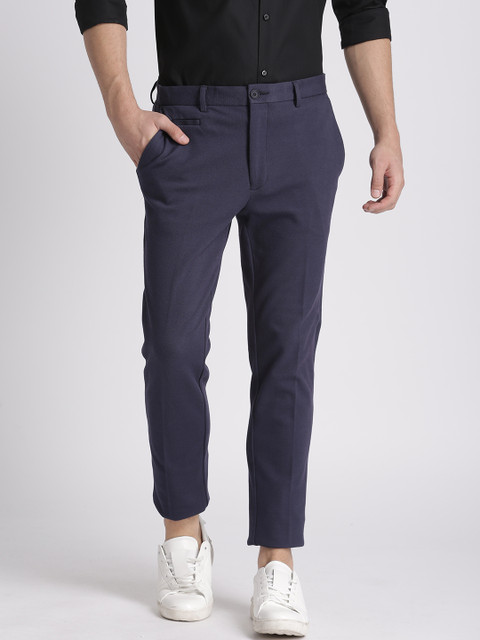 

Splash Men Blue Solid Skinny Fit Regular Trousers
