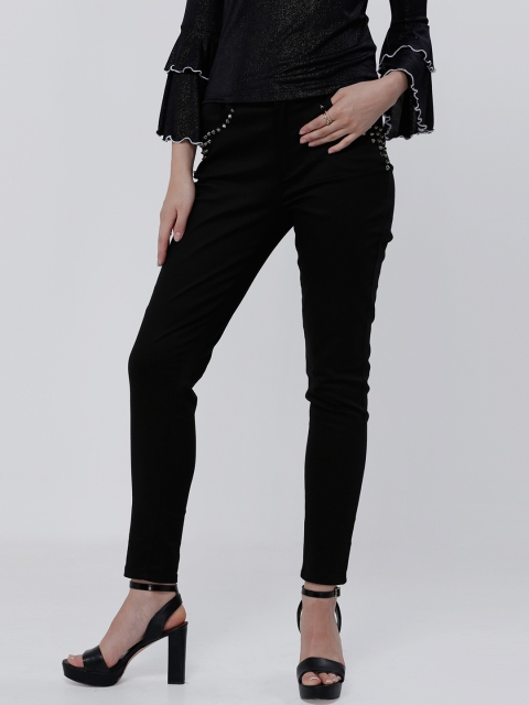 

Splash Women Black Regular Fit Solid Regular Trousers