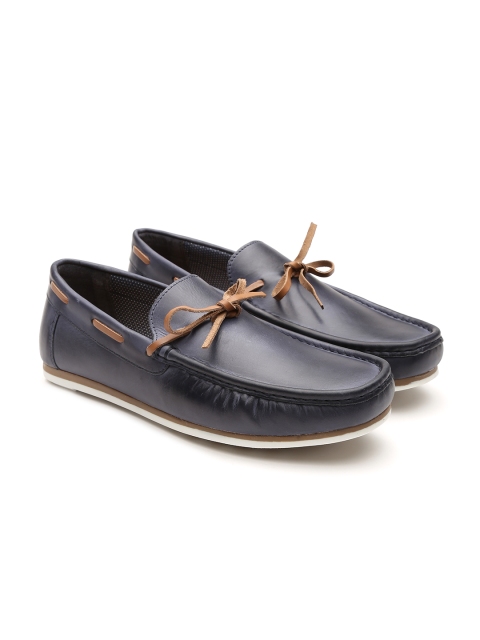 

Carlton London Men Navy Blue Leather Loafers