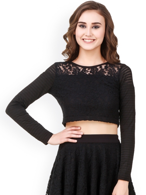 

Texco Women Black Lace Top