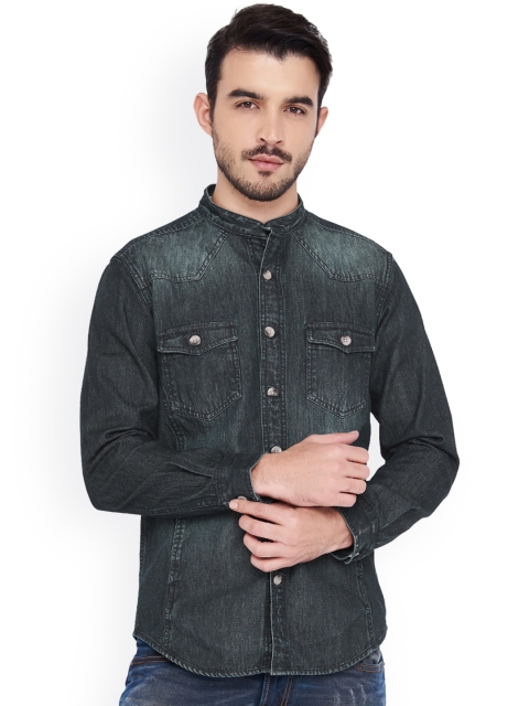 

IVOC Men Green & Black Slim Fit Faded Casual Shirt